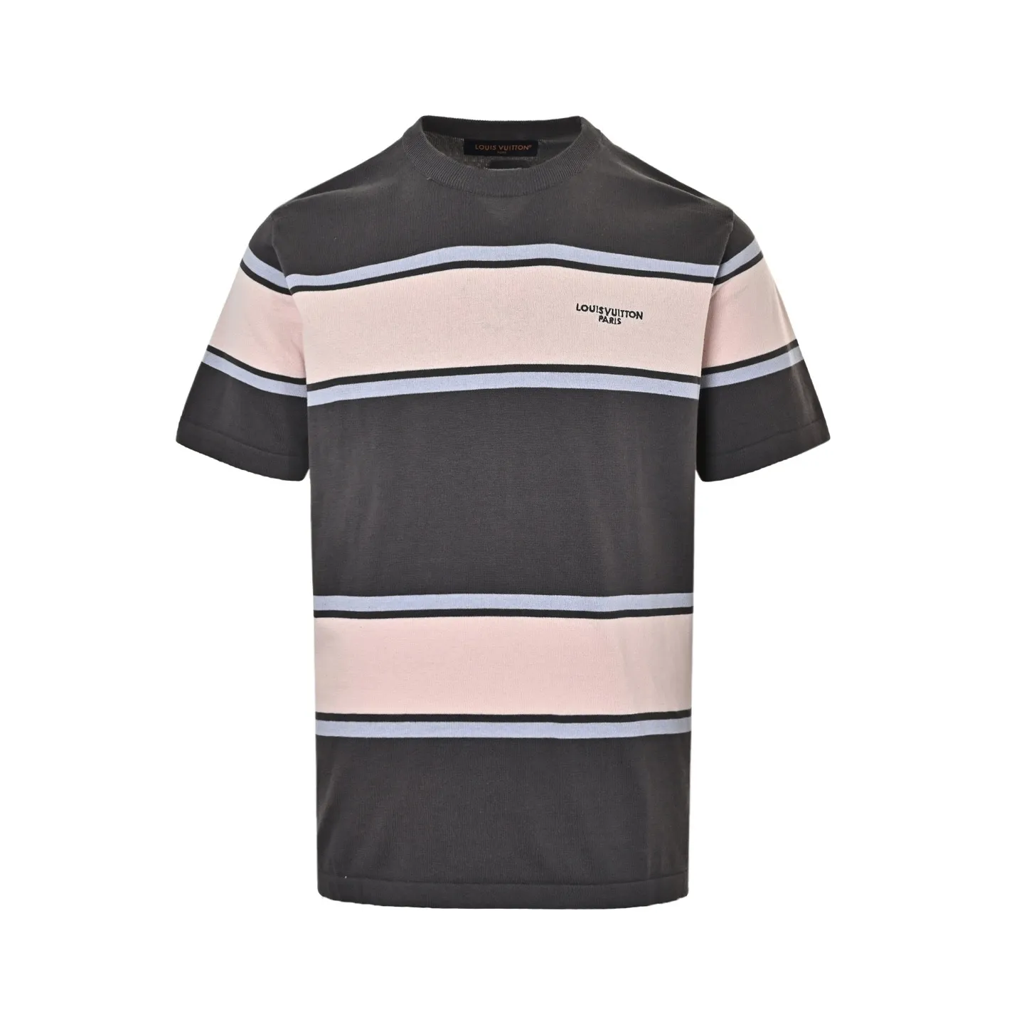 Louis Vuitton/Louis Vuitton 26ss contrasting color patchwork striped knitted short sleeves